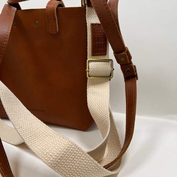 Like New! Portland Leather Wildflower Honey Mini Crossbody Tote - Picture 8 of 12